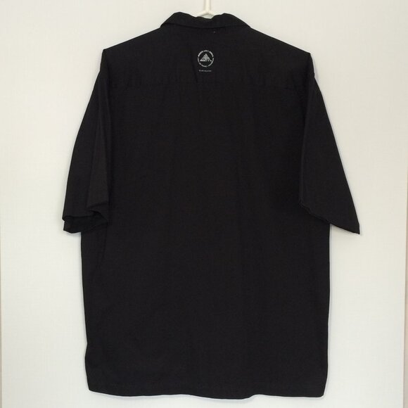 Rock & Roll Hall of Fame Museum Mens Button Shirt Large Ivory Black Short Sleeve - Picture 2 of 7